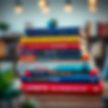 A stack of inspiring self-help audiobooks