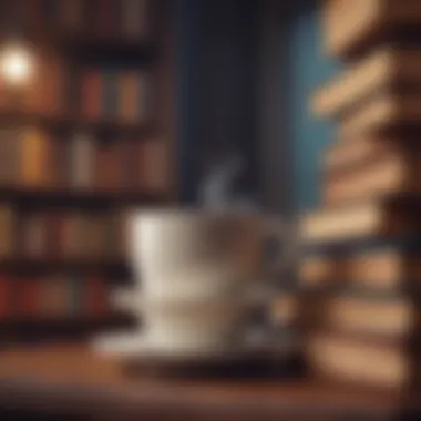 Books stacked with a coffee cup beside them, symbolizing introspection