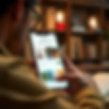 Interactive Features of Bookship User interacting with the Bookship app interface