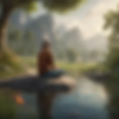 Inner Peace Through Mindfulness A serene landscape representing inner peace and mindfulness