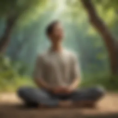 A thoughtful person engaged in a meditative posture