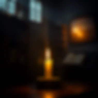 Guiding Light in Spiritual Exploration A candle illuminating a dark room, symbolizing guidance