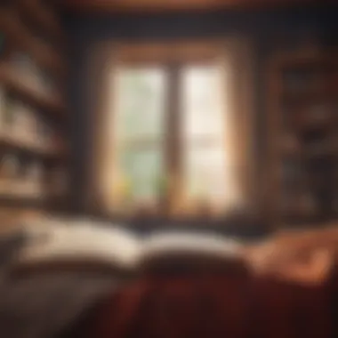 The Ideal Reading Space A cozy reading nook with a warm blanket and a stack of books