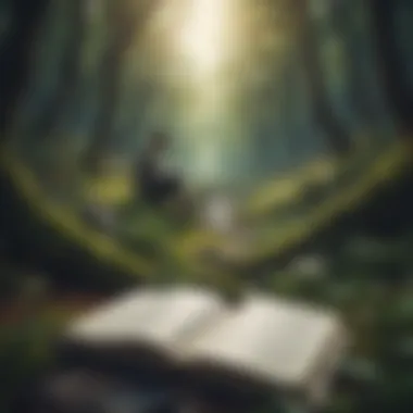 Finding Solace in Nature and Literature A person immersed in a book, surrounded by nature