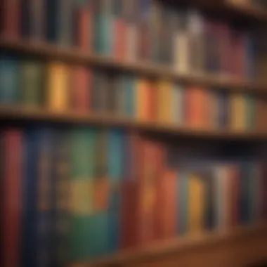 A bookshelf filled with leadership strategy books