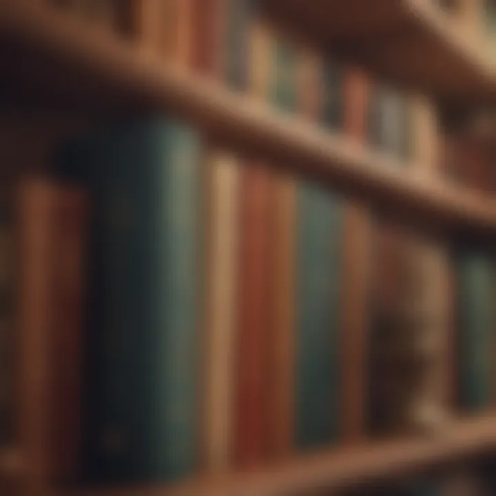 A bookshelf filled with classic investment books