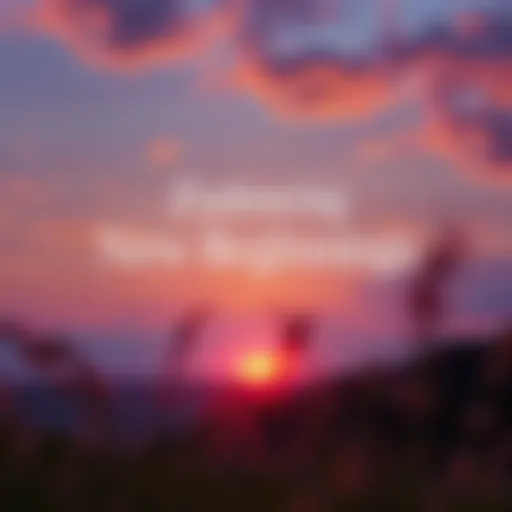 A serene landscape with a sunrise symbolizing new beginnings