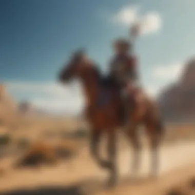 Don Quixote's Noble Quest Artistic representation of Don Quixote on his horse, symbolizing his adventures.