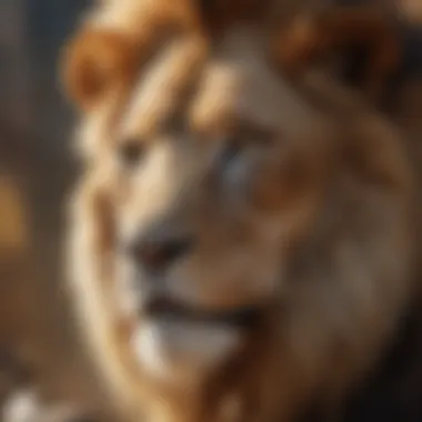 The Essence of Bravery A bold lion symbolizing bravery and leadership.