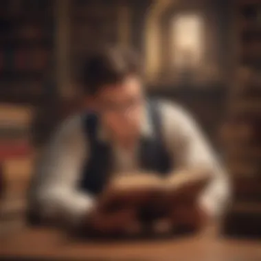 Reflective Insights: The Power of Reading A thoughtful person reading a historical book