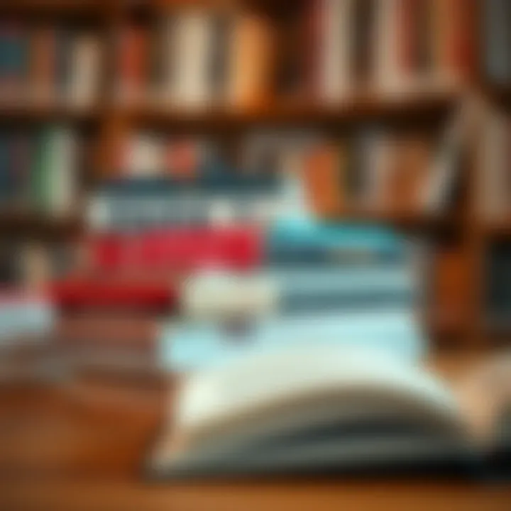 A stack of influential business books