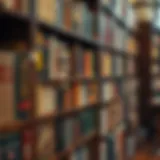 Timeless Classics on Display A vibrant library shelf filled with classic literature