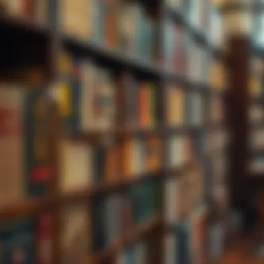 Timeless Classics on Display A vibrant library shelf filled with classic literature