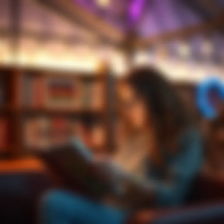 Reader enjoying a digital book subscription service