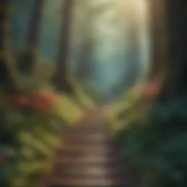 Journey Toward Purpose A path leading through a vibrant forest, illustrating a journey