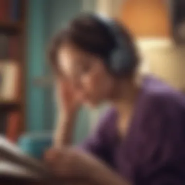 Audiobooks and Personal Growth A person reflecting on personal growth while listening to an audiobook