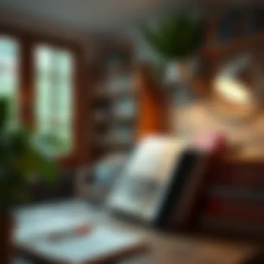 The Perfect Study Environment A cozy reading nook with books and a laptop