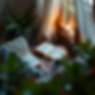 Relaxing reading nook with a smartphone and coffee