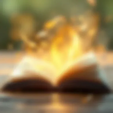 The Flow of Ideas and Inspiration An open book with pages fluttering in a gentle breeze, symbolizing the flow of ideas and creativity.