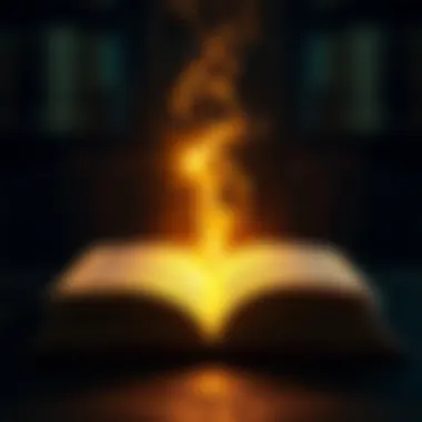 An open book with light emanating from its pages, symbolizing enlightenment