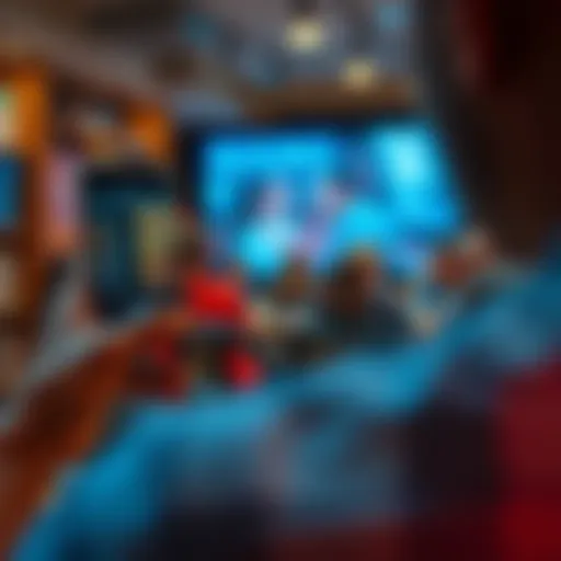 User Interface of Book Listening App An individual enjoying a book listening app on a smartphone