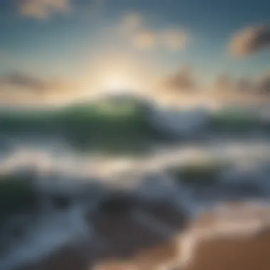 Waves of Resilience A serene ocean view with waves crashing, embodying the resilience and flow of life.