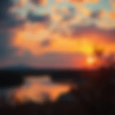 Philosophical Reflections on Love A serene landscape with a sunset, representing the philosophical reflections on love.