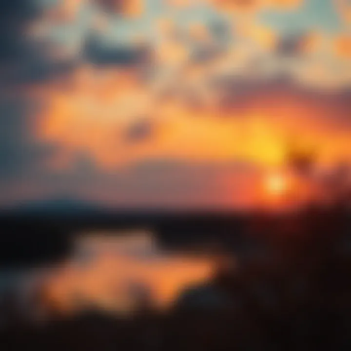 Philosophical Reflections on Love A serene landscape with a sunset, representing the philosophical reflections on love.