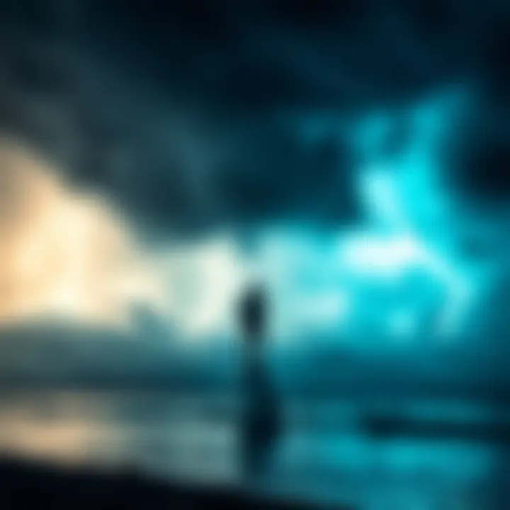 Strength in Adversity An abstract depiction of resilience through stormy weather