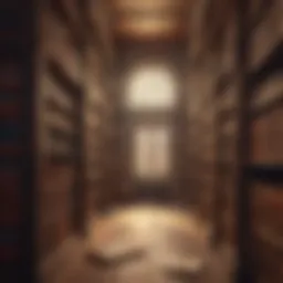 A vintage library filled with historical texts