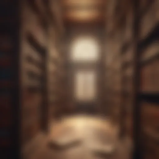 A vintage library filled with historical texts