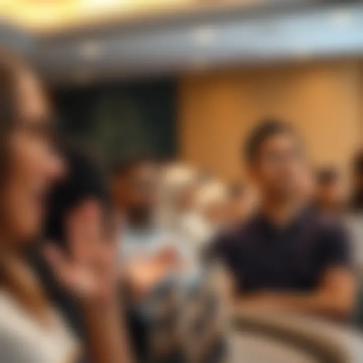 Motivational Seminar Inspired by Og Mandino's Principles A group of diverse individuals engaged in a motivational seminar