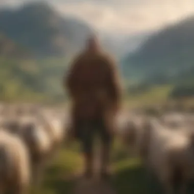 A shepherd with his sheep, representing dreams and aspirations