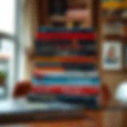 A collection of thought-provoking books stacked on a table