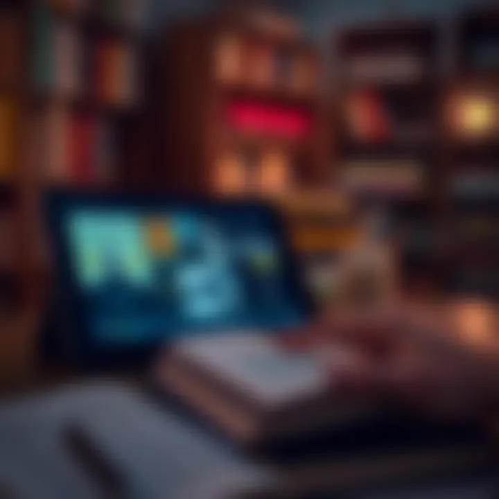 A digital device displaying various self-help eBooks, representing the accessibility of knowledge