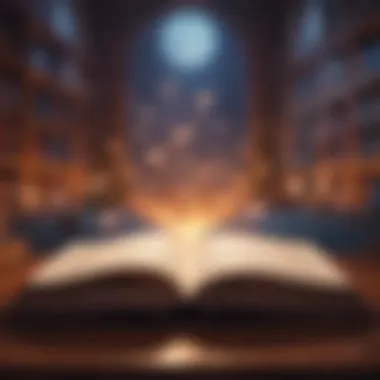 Illumination of Thought An open book with a glowing light, representing knowledge and introspection