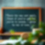 Inspiring quote written on a chalkboard