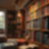 An elegant bookshelf filled with diverse genres of audiobooks