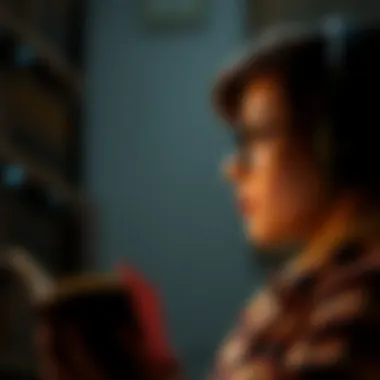 Engagement Through Sound A thoughtful individual immersed in an audiobook experience