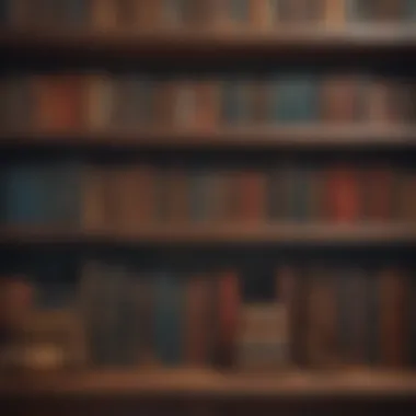 A diverse array of historical books stacked on a wooden shelf