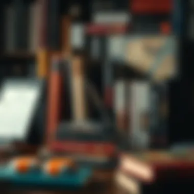 A diverse collection of audiobooks on various devices