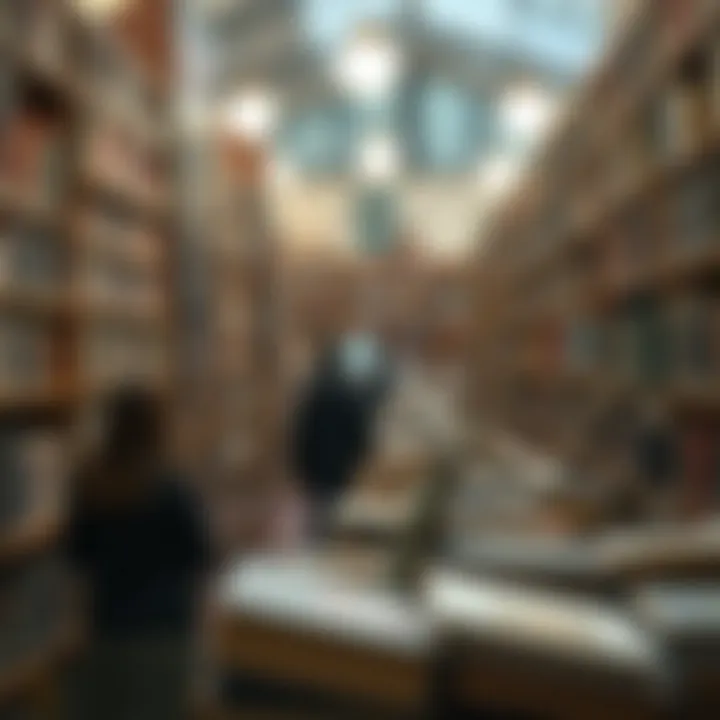 A library showcasing its audiobook section with patrons