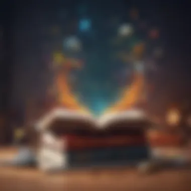 Symbolizing Knowledge Acquisition Through Audiobooks Open book with audio elements symbolizing knowledge acquisition