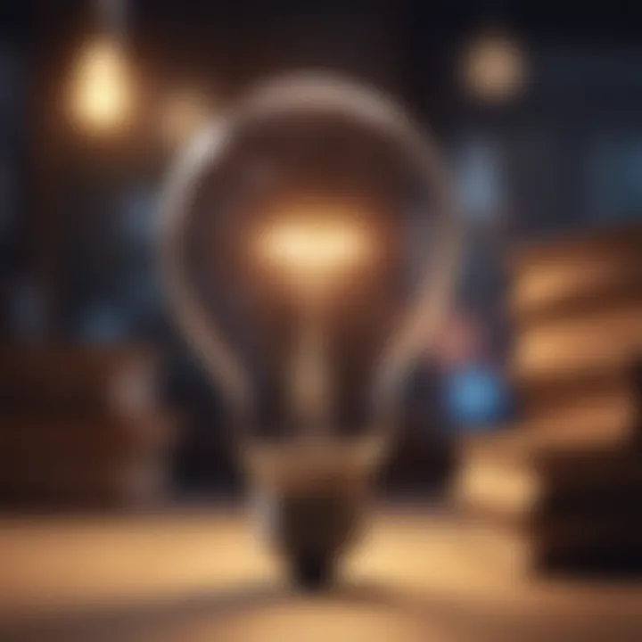 A light bulb glowing, representing ideas and enlightenment