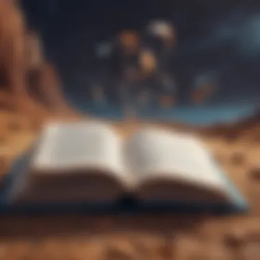 An open book with pages fluttering in the wind, representing knowledge and exploration