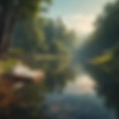 Tranquility and Reflection A serene landscape symbolizing tranquility and reflection