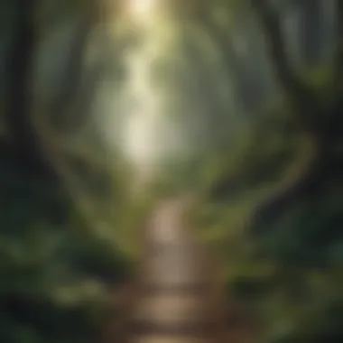 A winding path leading through a serene forest, illustrating the journey of self-discovery.