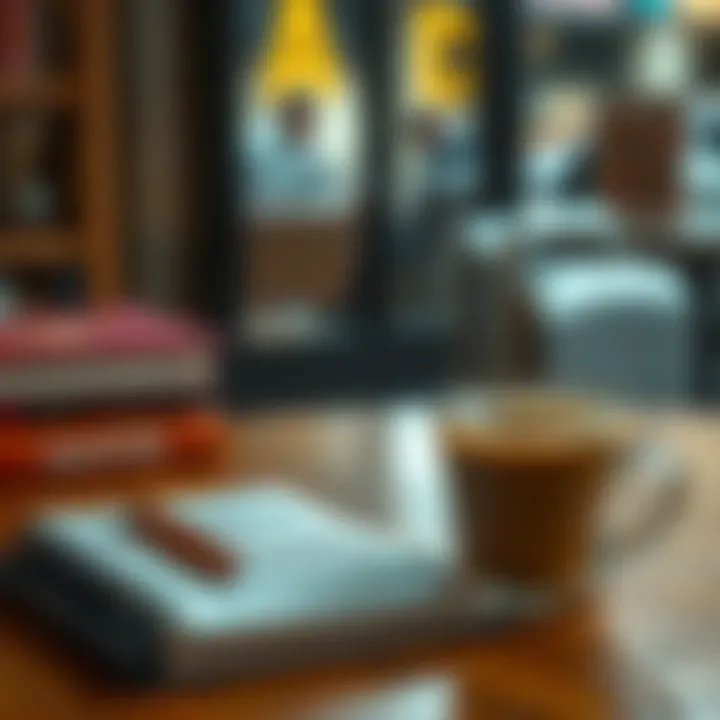 A writer's notebook alongside a cup of coffee