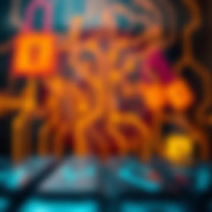 An artistic representation of the concept of encryption