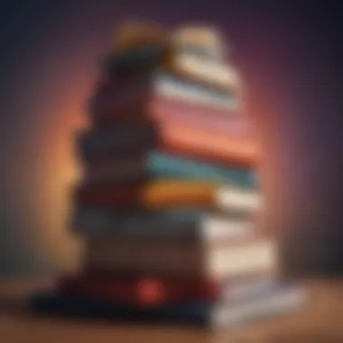 Stack of books representing various reading levels